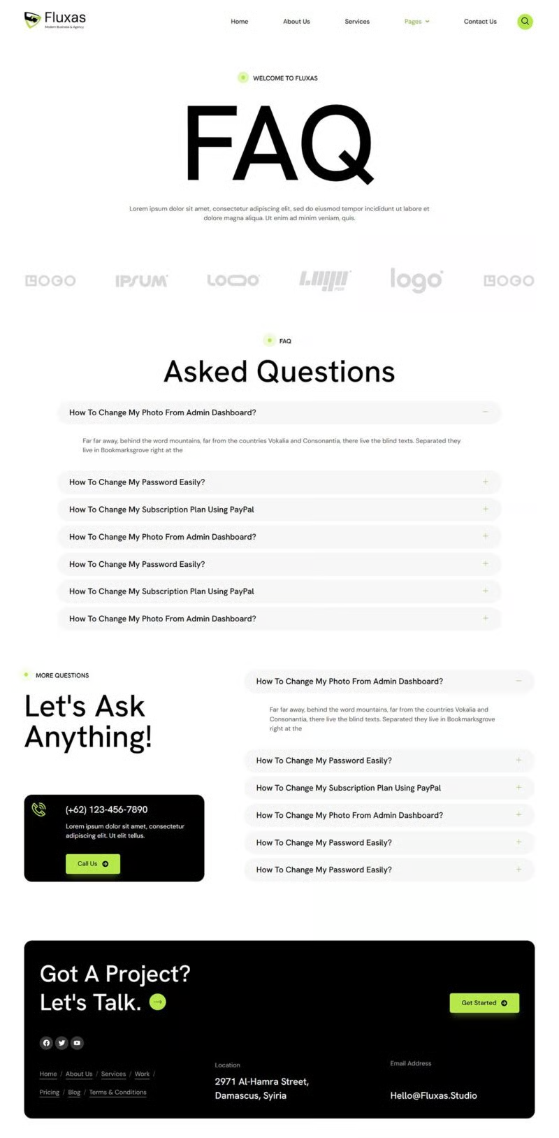 Fluxas -现代商务与机构工作室 Elementor 模板套件 Preview 5